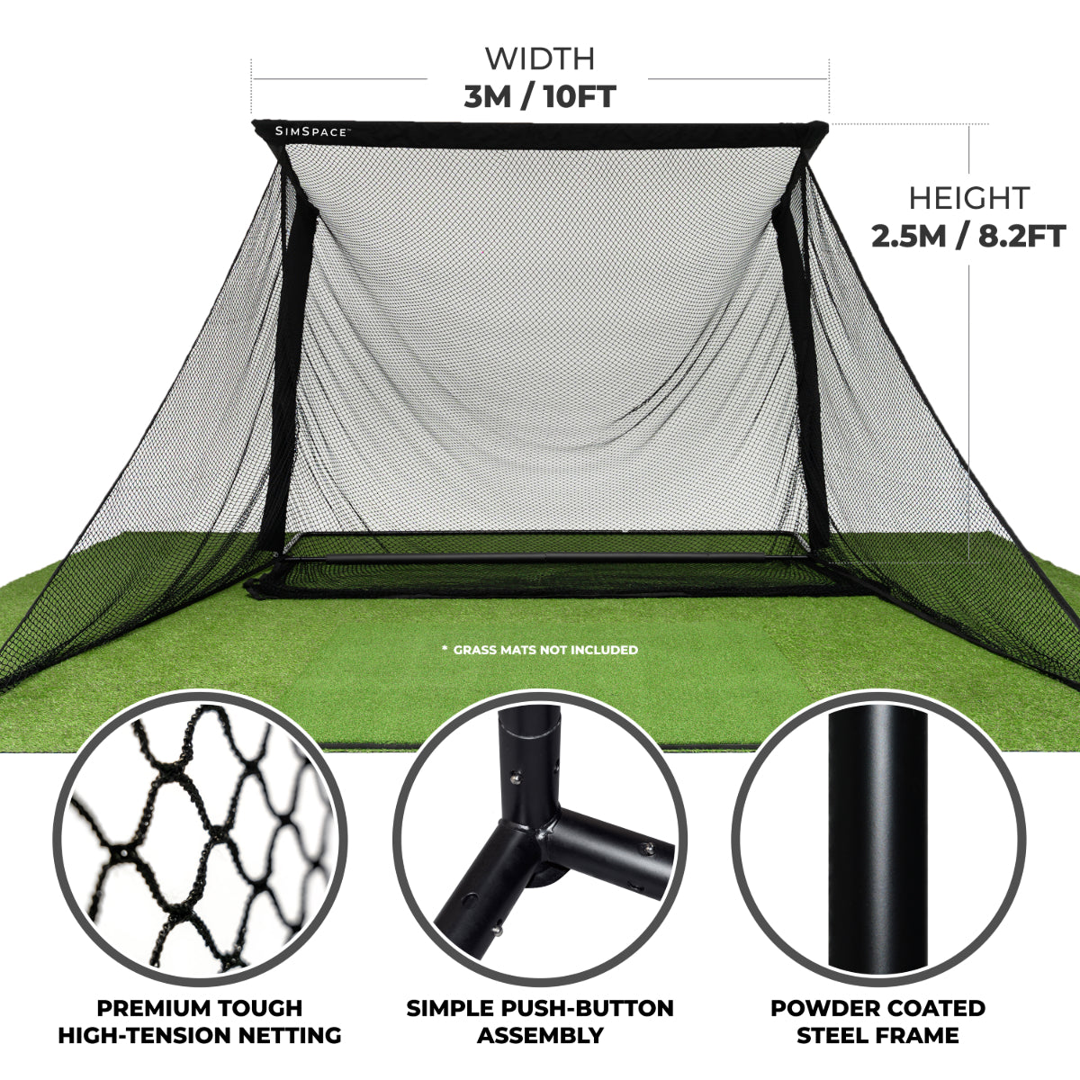 SimSpace Deluxe Home Driving Net (2.5 x 3.0 m) - træningsnet