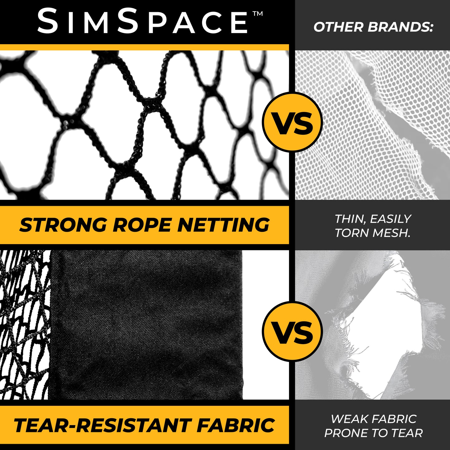 SimSpace Deluxe Home Driving Net (2.5 x 3.0 m) - træningsnet